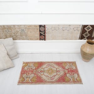 2x3 Oushak Rug, Vintage Rug, Rug, 2x3 Mini Rug, Door Mat Rug, Turkish Rug, Anatolian Rug, Natural Rug, Small Size Rug, Turkish Mini Rug,7657
