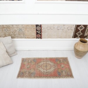 2x3 Old Rug, Vintage Rug, Turkish Rug 2x3, Anatolian Rug, Oushak Rug, Mini Rug, 2x3 Door Mat Rug, Small Rug, Antique Rug, Handmade Rug,7681