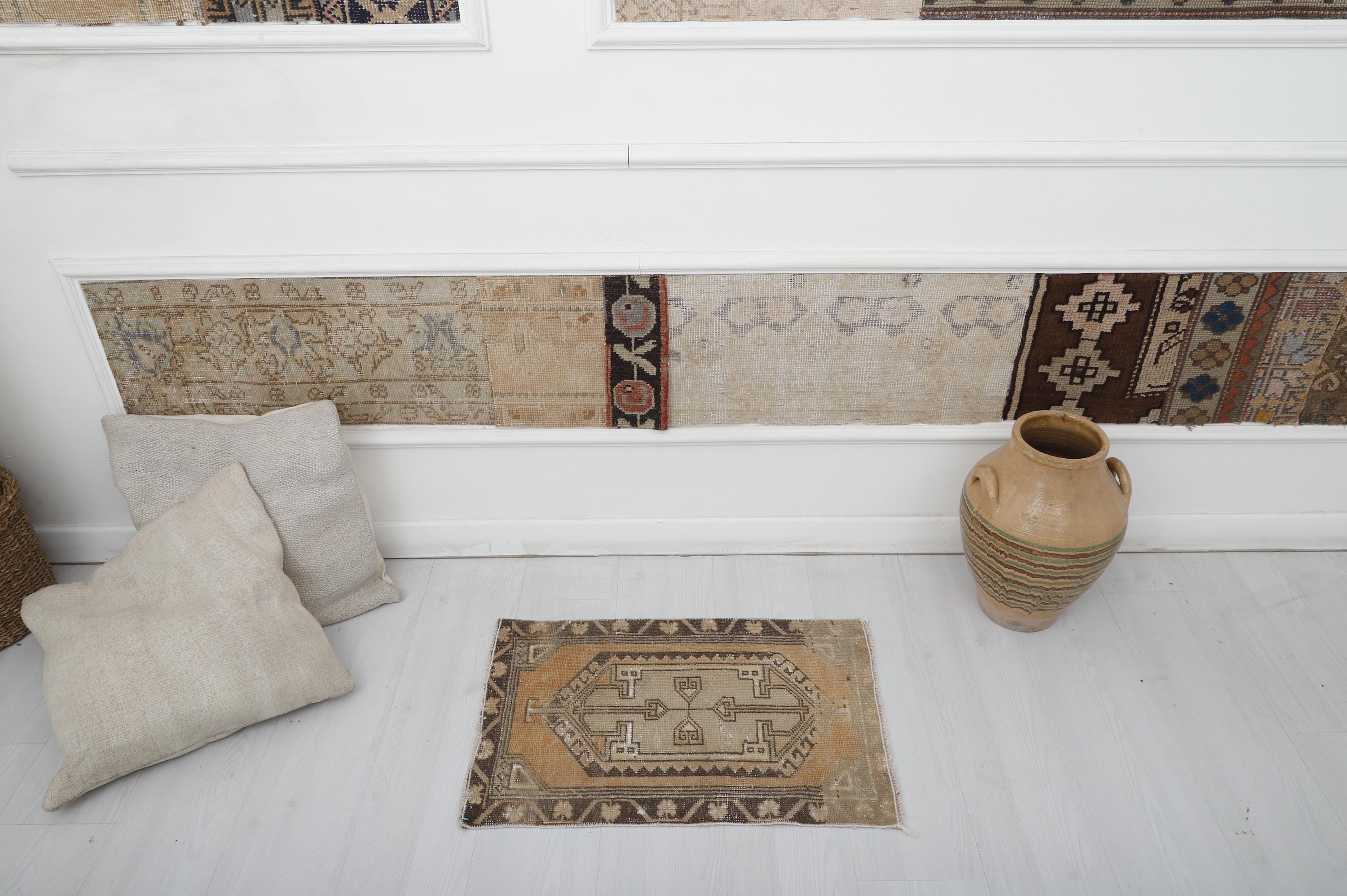 Vintage Turkish Oushak Rug: Small Wool Door Mat (1.5x2.3 Ft) - Etsy