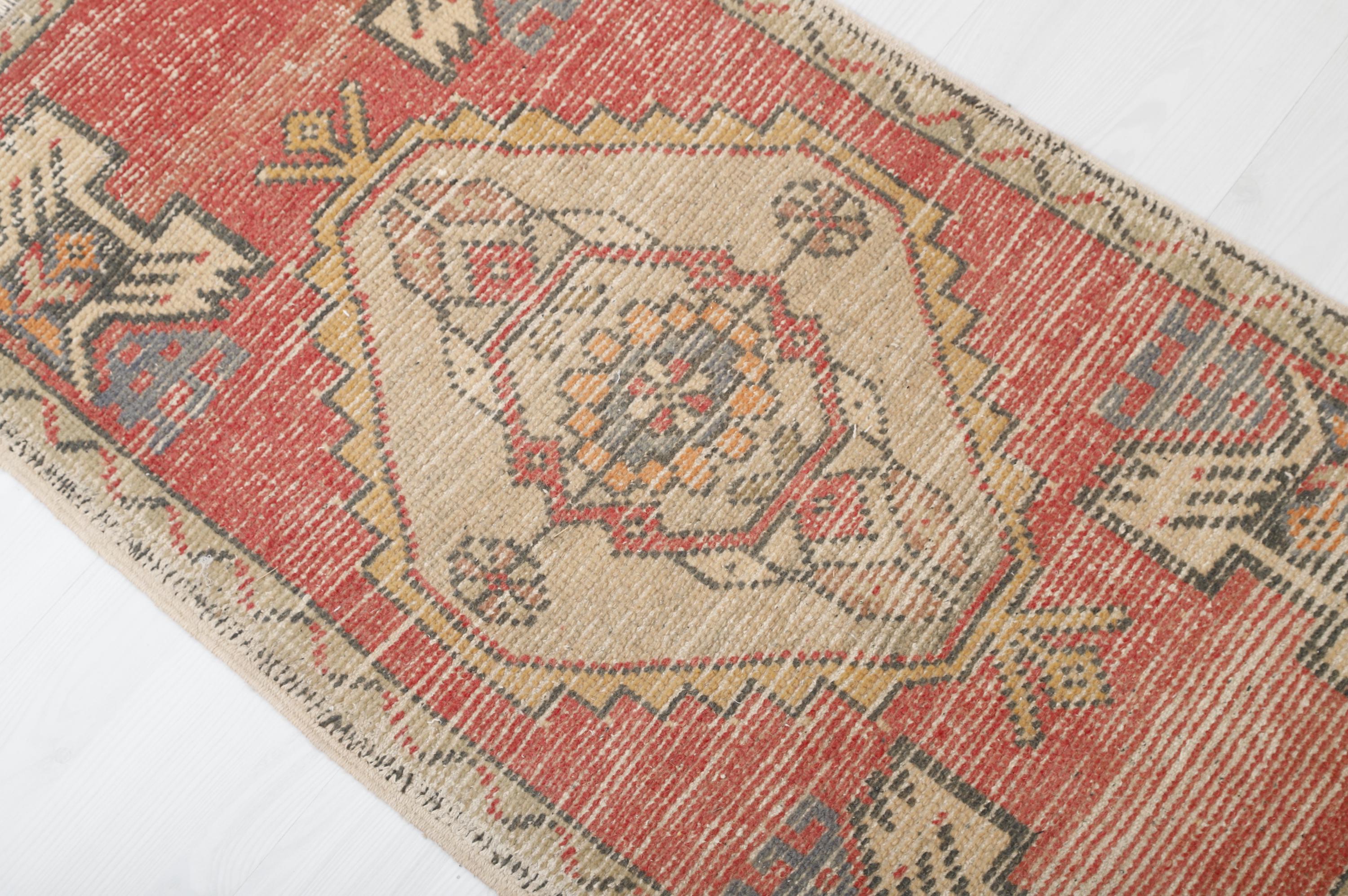 Vintage Turkish Wool Door Mat Rug: 2x3 Oushak Anatolian Rug - Etsy