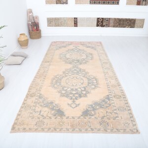Vintage Oushak Wool Runner Rug 5x11: Anatolian Hallway Carpet