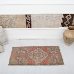 2x3, Door Mat Rug, Turkish Door Mat,Vintage Door Mat, Oushak Door Mat, 2x3 Anatolian Rug, 2x3 Small Rug,Turkish Mini Rug,Wool Door Mat,11745
