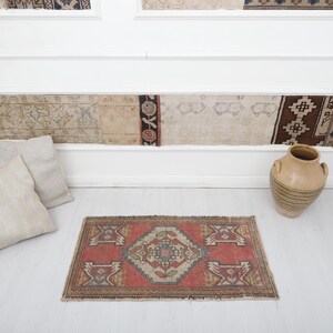 2x3, Old Turkish Rug, Oushak Mini Rug, Vintage Small Rug, Anatolian Mini Rug, Natural Mini Rug, Small Rug,Turkish Mini Rug,2x3 Wool Rug,7708