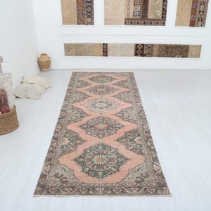 4x30 Oushak Teppichläufer, Vintage Teppich,Türkischer Teppich,Oushak Teppich Läufer,Naturteppich,21436