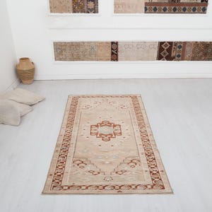Turkey Oushak Rug, Oushak Rug, Natural Rug,Colorful Rug,3x6 Rug,Kids Rug,Muted Rug,Pastel Rug,Soft Vintage Rug,Turkish Rug,Vintage Rug,23336