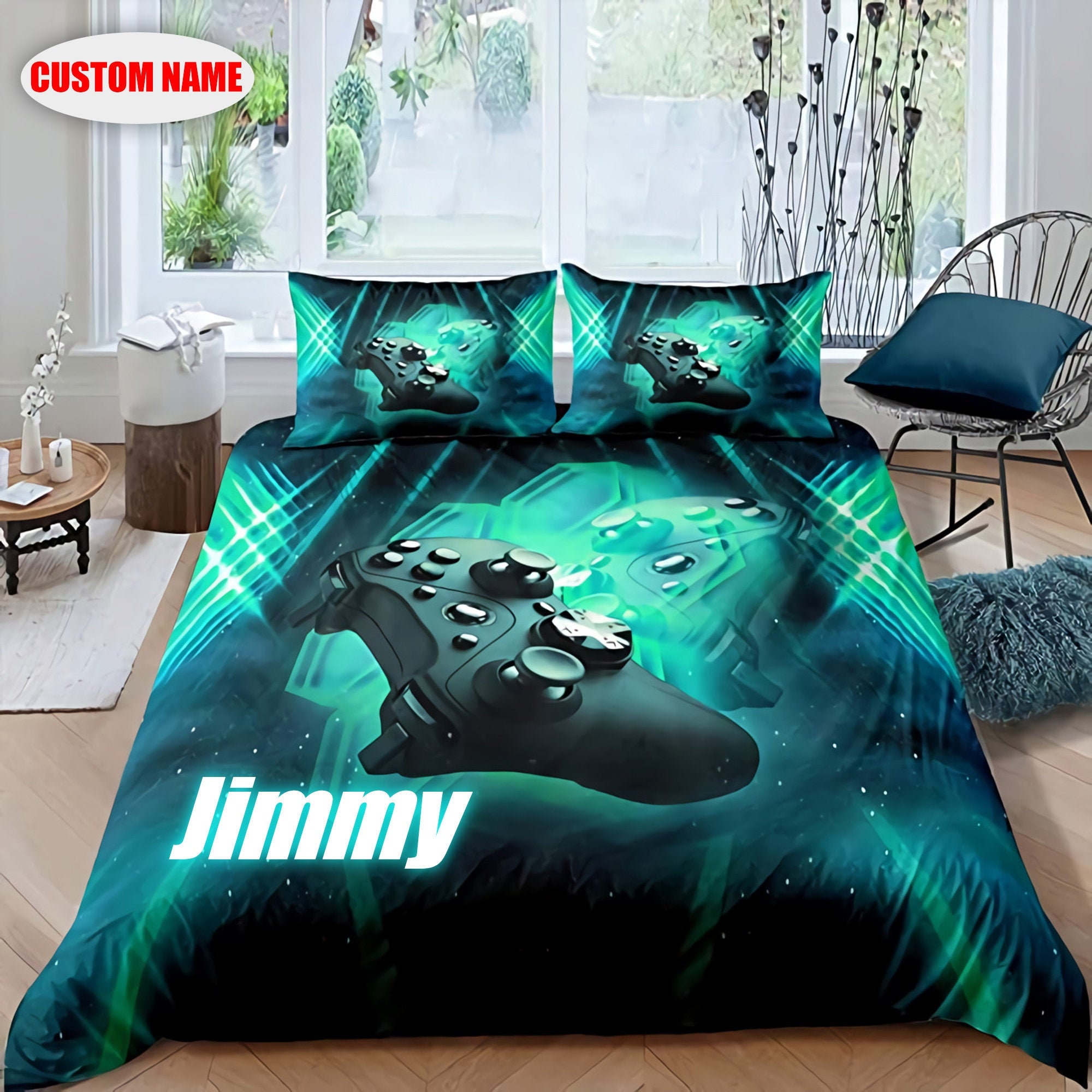 Custom Name Game Bedding Set Personalized Game Bedding Set Etsy