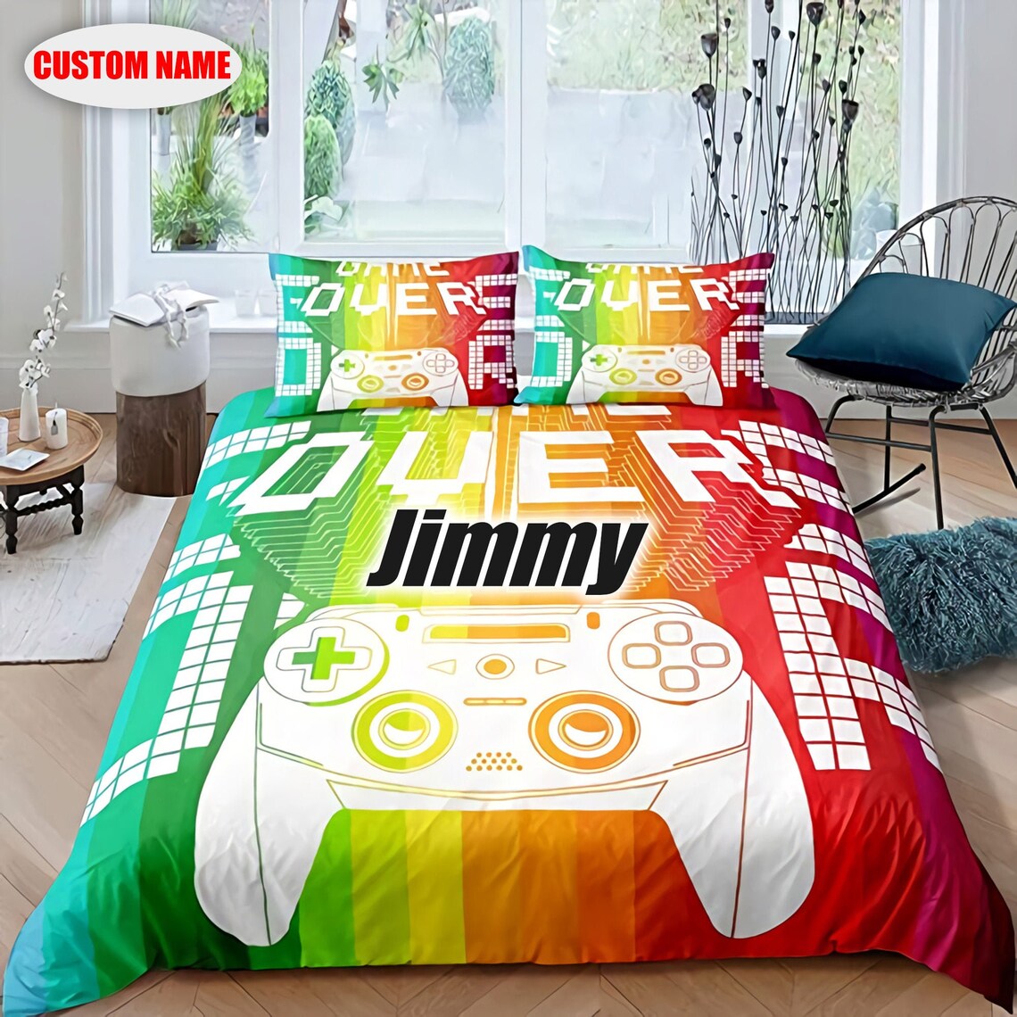 Custom Name Game Bedding Set Personalized Game Bedding Set Etsy