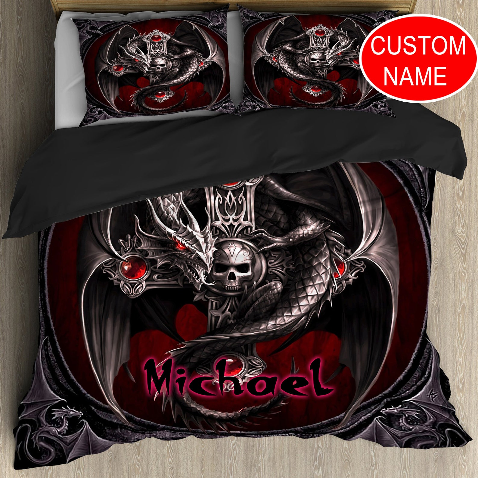 Dragon Bedding Set Personalized Bed Sheets Custom Bedding Etsy