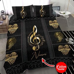 Musik Notizen Bettbezug Musik Bettwäsche Set Musik Noten | Etsy