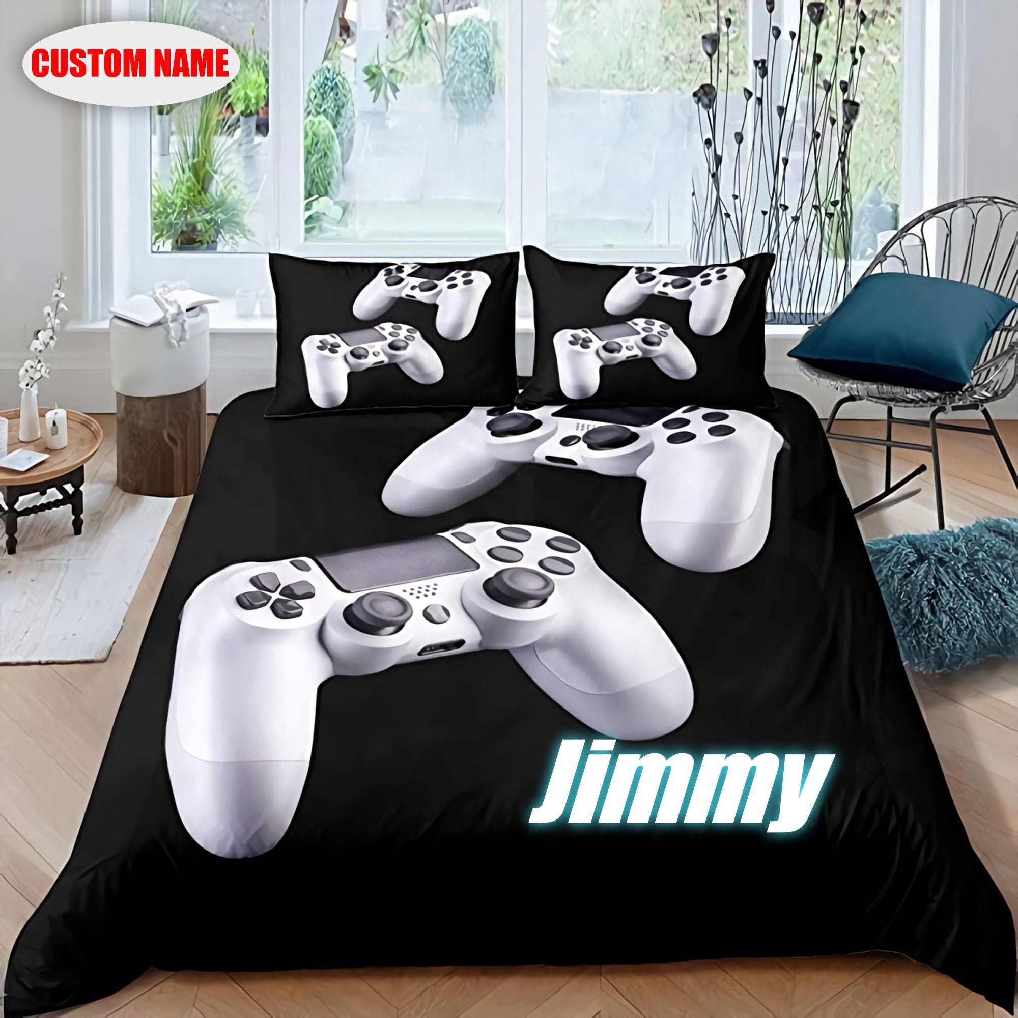 Custom Name Game Bedding Set Personalized Game Bedding Set Etsy