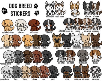 Dog Breed Stickers - Waterproof Vinyl Dog Stickers