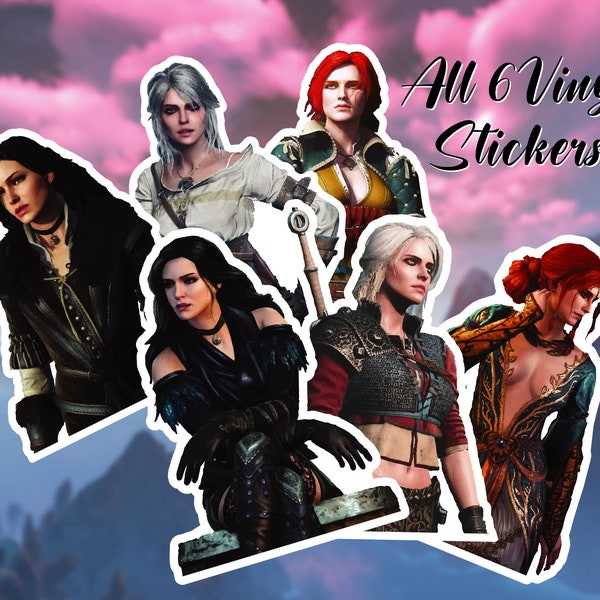 Witcher 3 Ladies Vinyl Stickers - Yennefer - Ciri - Triss