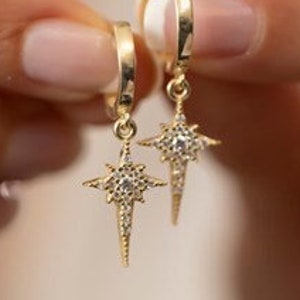 Earrings - stud earrings - 925 sterling silver - women's jewelry POLARSTERN GOLD PLATED EARRINGS - including gift box - 97