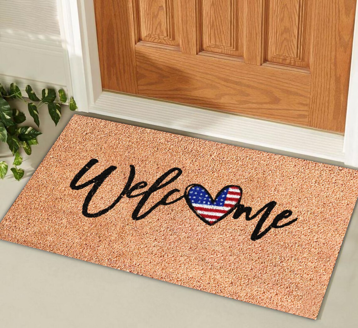 American flag doormat July 4th doormat American Independence Etsy