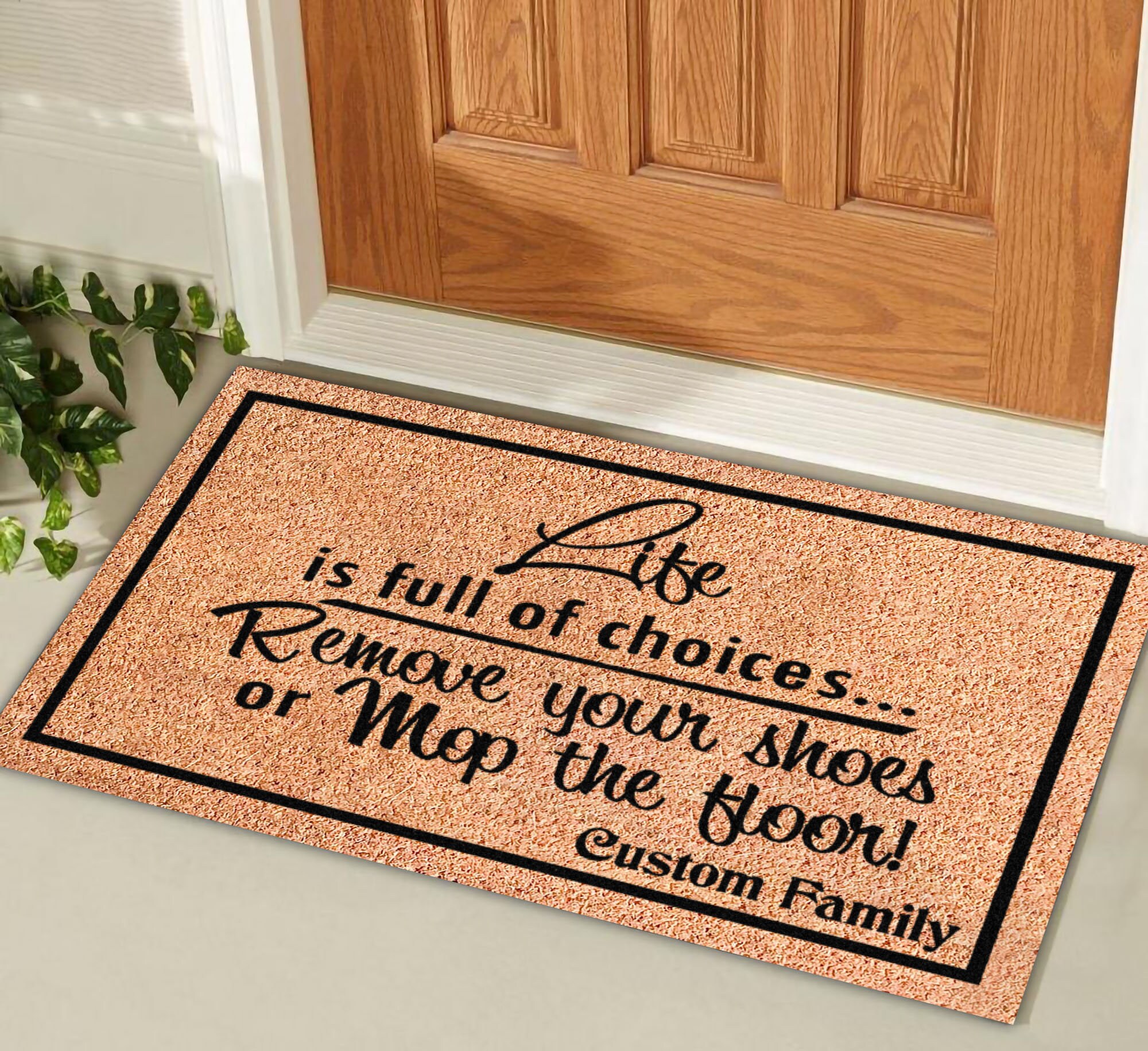 Shoes off doormat Life is full of choices remove your shoes Etsy