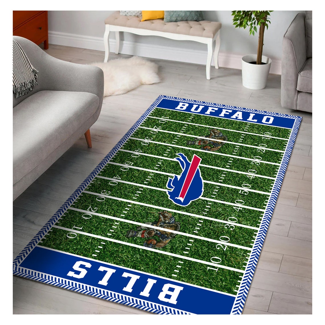 Buffalo Bills field rug Buffalo Bills Rug Buffalo Bills Area Etsy