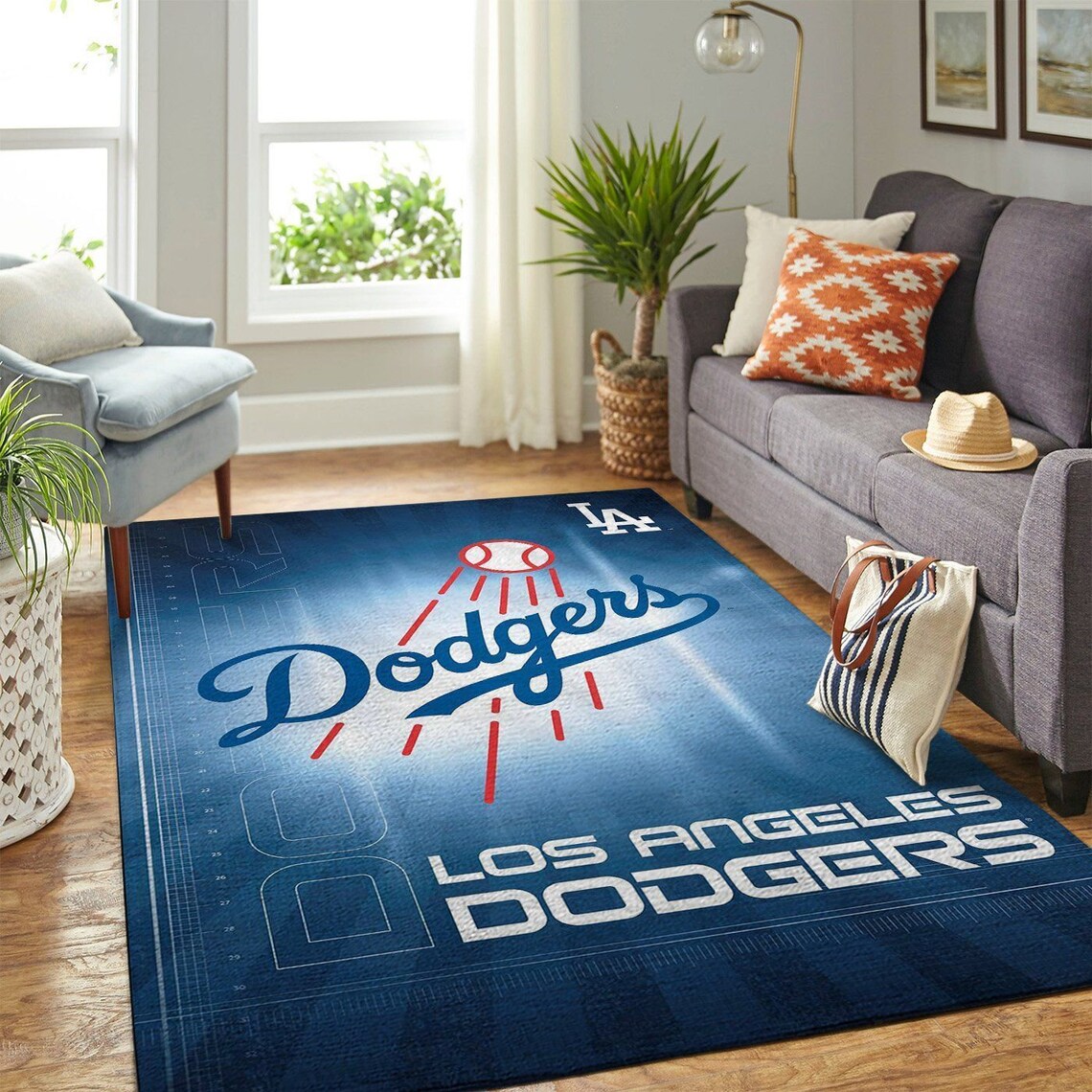 Los angeles Dodgers area rug LA Dodgers rug MLb area rug LA Etsy