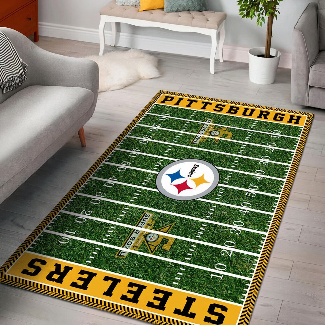 Pittsburgh Steelers field rug Pittsburgh Steelers Rug Etsy