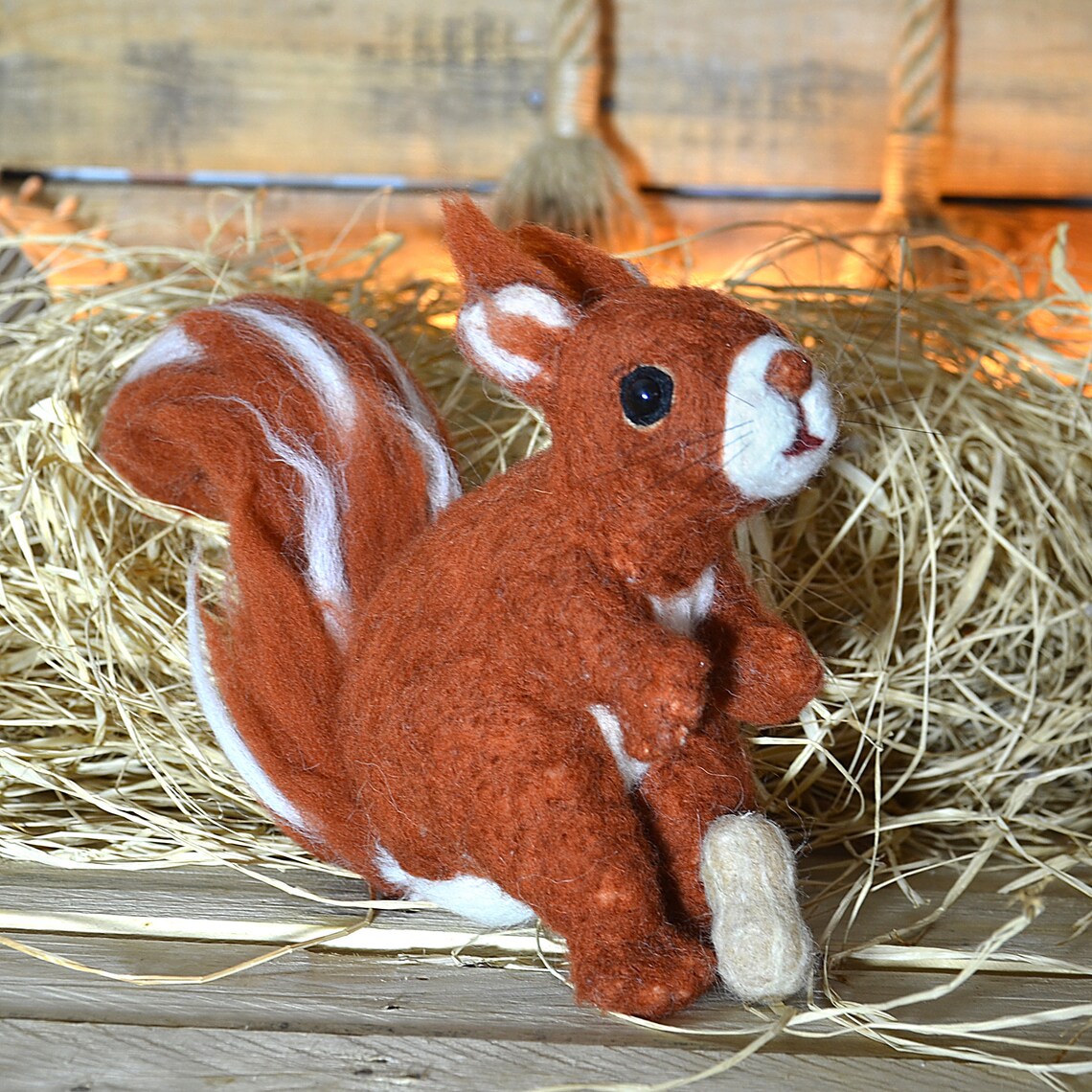 Red Squirrel Needle Felt Kit Realistic Needle Felting Etsy