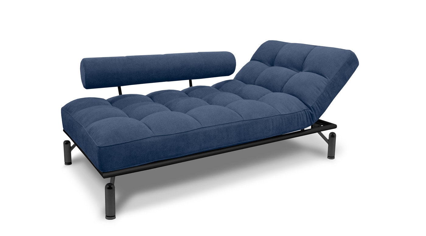 Dark Blue Futon Sleeper Sofa Bed Beautiful Modern Design Works Etsy