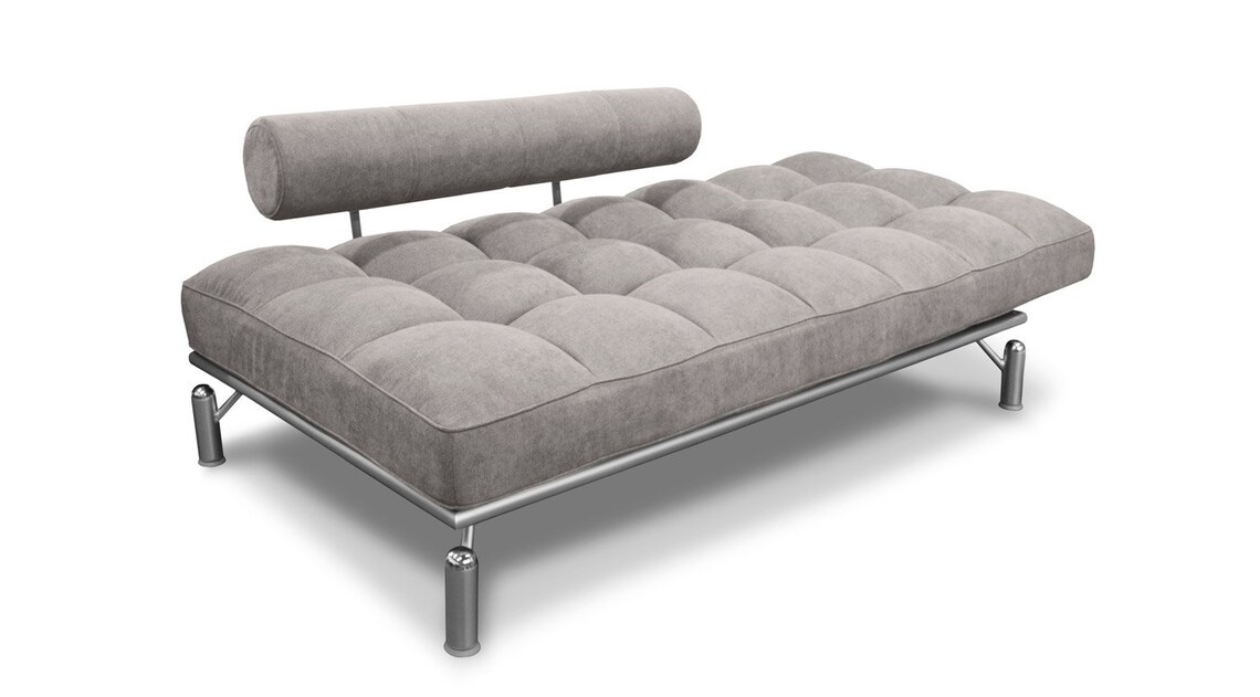 Light Gray Sleeper Sofa Chaise Lounge with Adjustable Headrest Etsy