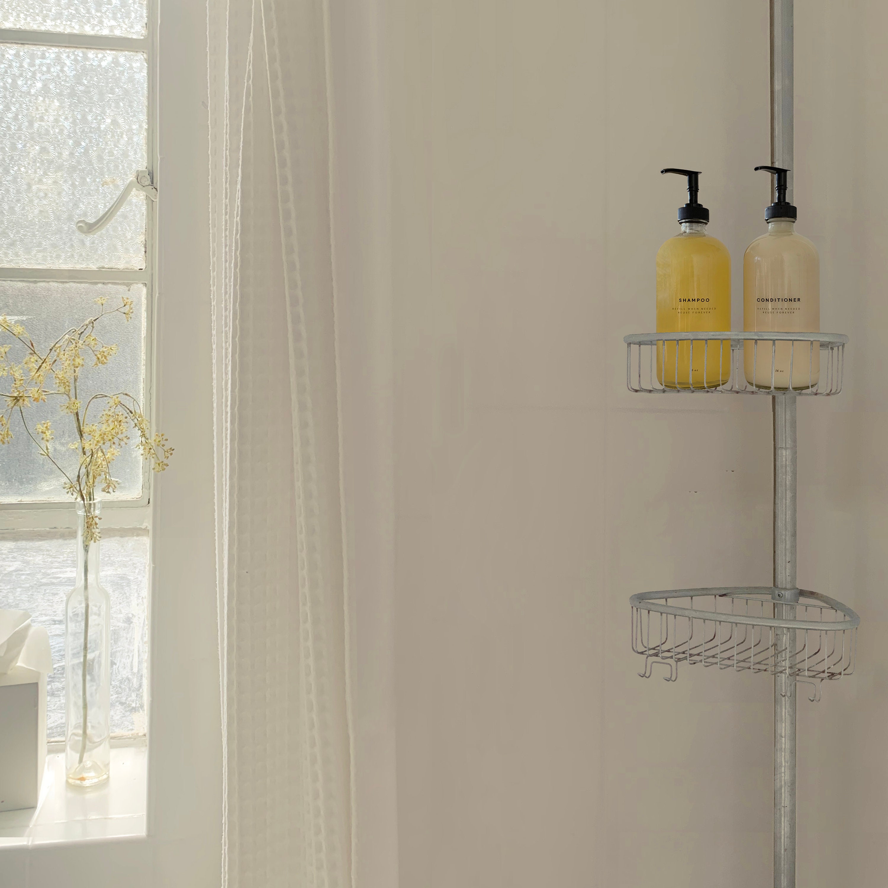 Glass Shower Bottles Shampoo Dispenser Shower Storage Bathroom Storage Eco  Friendly Reduce Plastic Glass Pump Bottles 