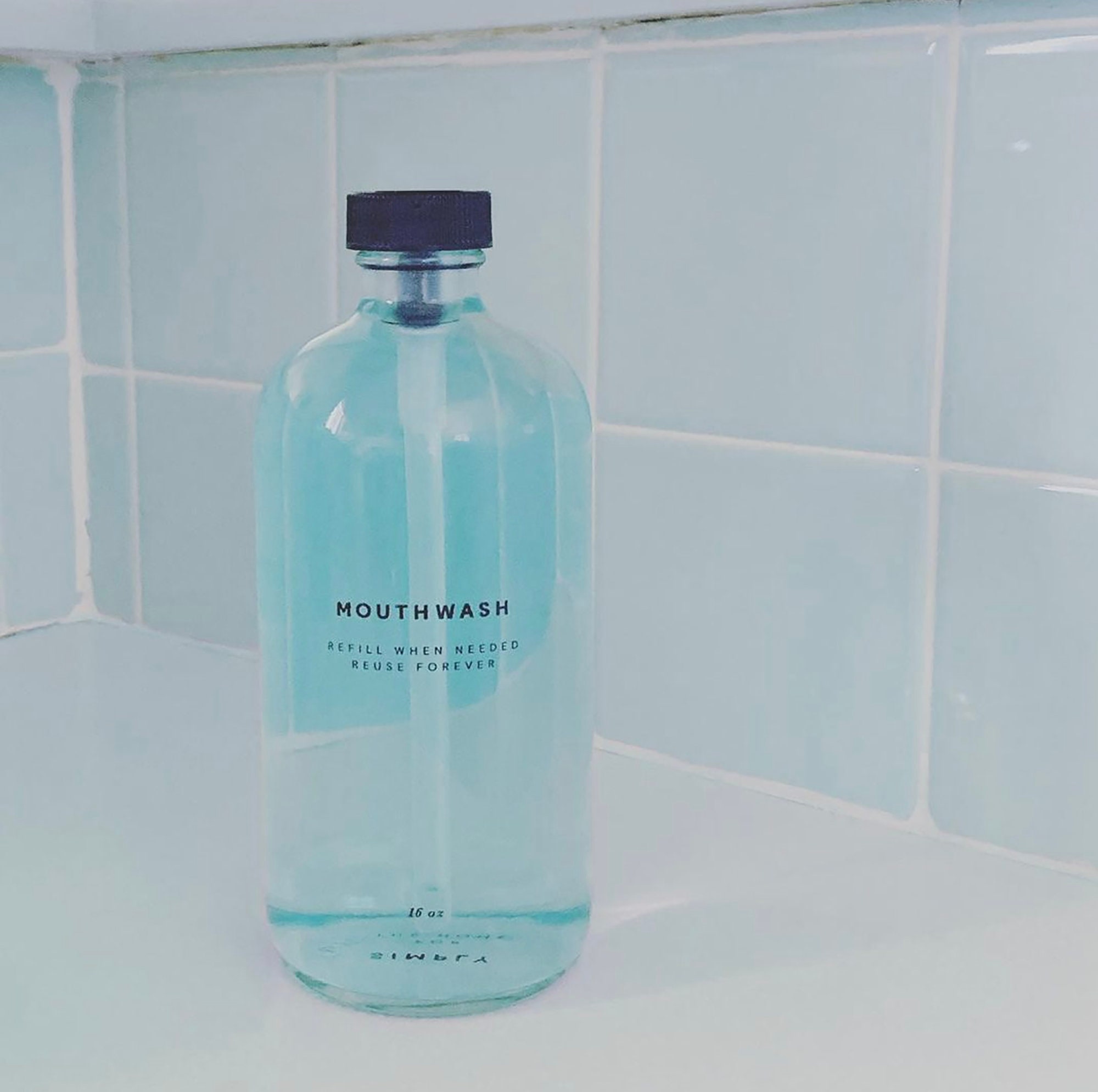 Mouthwash Bottle 16oz Glass Clear Refillable Reusable Etsy Norway