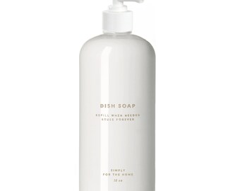 Dish Soap Bottle - 16oz White Plastic - Opaque, Refillable, Reusable, Kitchen Decor, Minimalist Design, Pump Dispensers