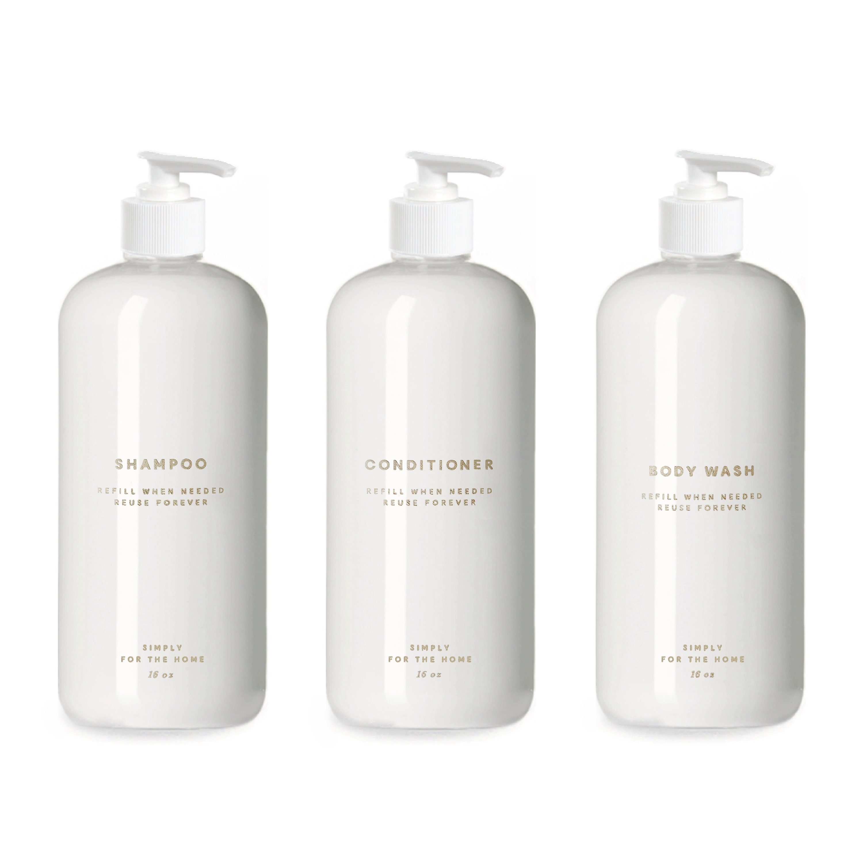Shampoo Conditioner & Body Wash 16oz White Plastic - Etsy