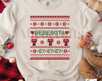 Bebesota Crewneck, Bebesota Shirt, holiday sweater, christmas sweater, bad bunny merch, Una Navidad sin ti