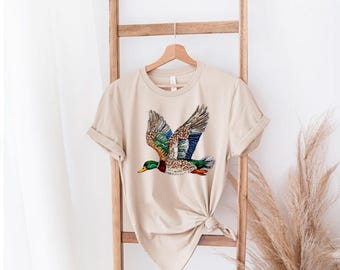 Mallard Ducks T-shirt, Ducks t-shirts, Flying Duck, Faux Rhinestone, Hunting Shirt