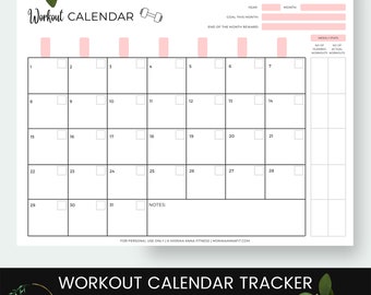 Workout calendar, plan and log your monthly workouts