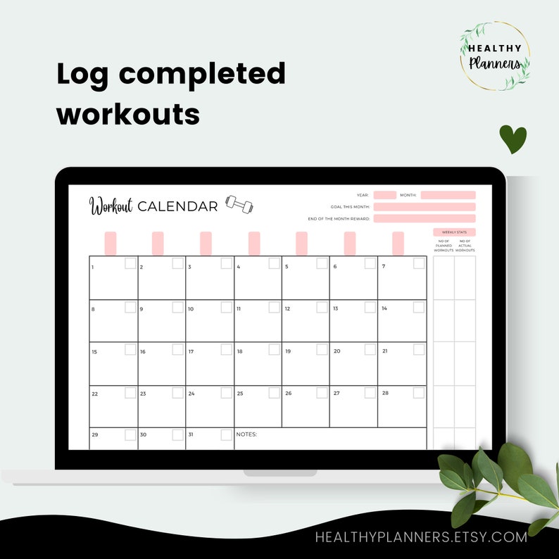 Workout calendar, plan and log your monthly workouts image 3