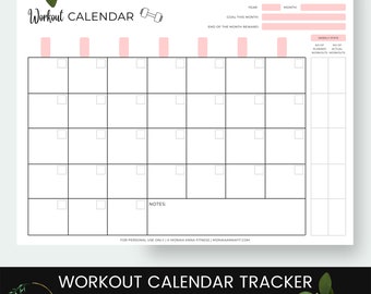 Workout calendar: plan and log your monthly workouts - fill all on desktop