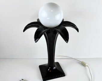 Lampe art deco, Kugel leuchte, keramik lampe, palm lamp