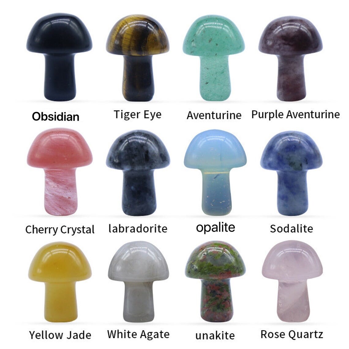50 kinds gem Mini Crystal Mushroom CabochonCrystal Etsy