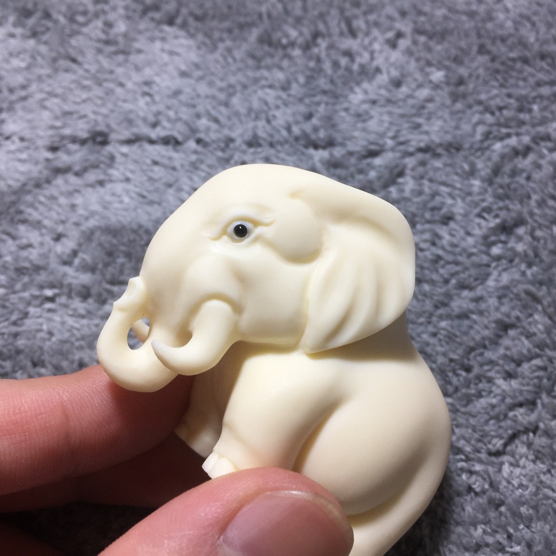 Carved 2PCS Lovely Natural Ivory Nut Gemstones Carved Elephant Etsy