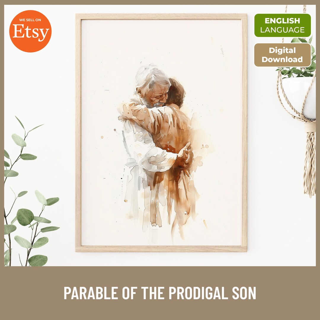 Prodigal Son Canvas Wall Art – Christian Parable Poster, Boho Scripture ...