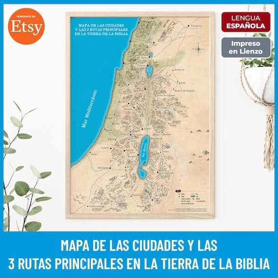 Bible Lands Map: Old Testament Cities & Routes - Christian Wall