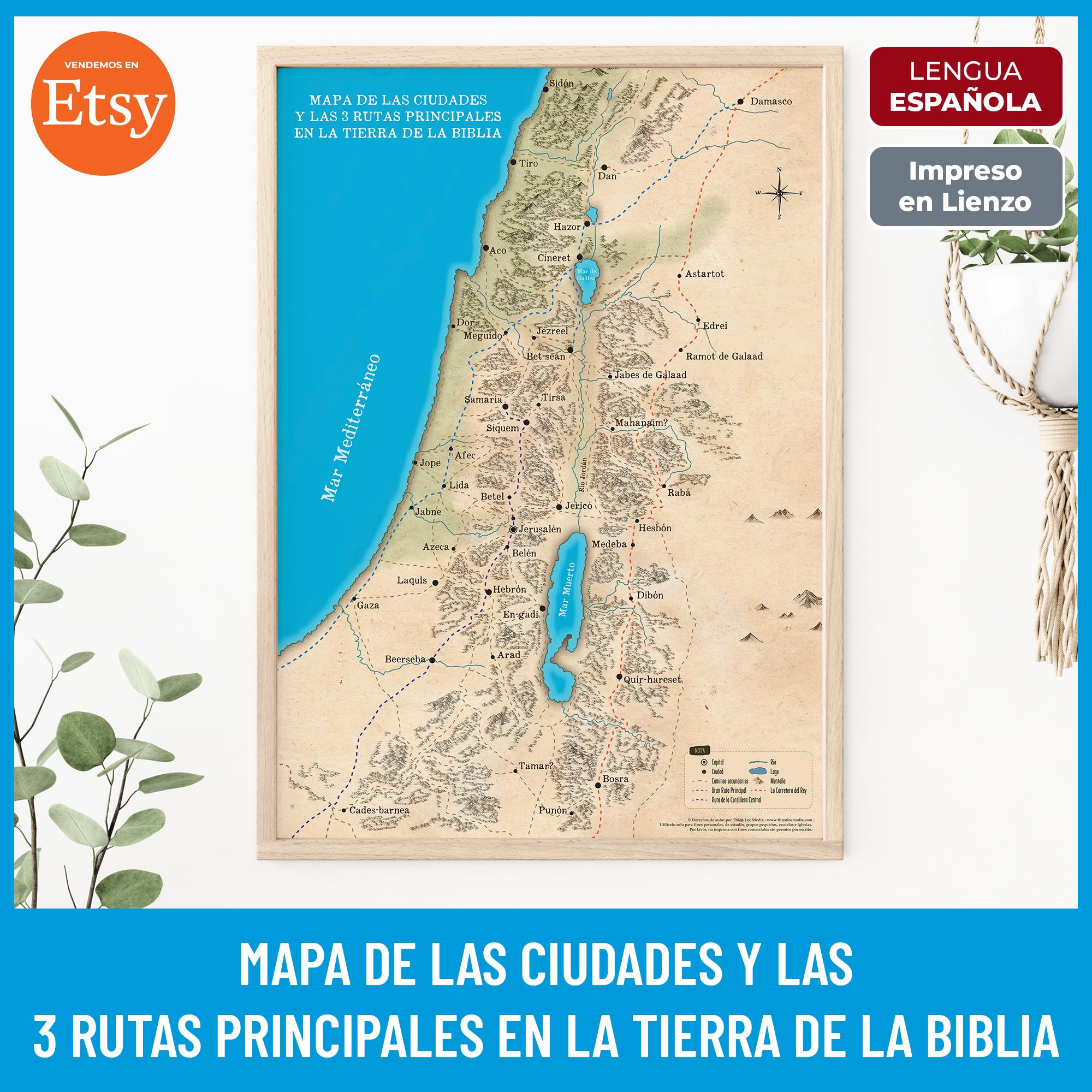 Bible Lands Map: Old Testament Cities & Routes - Christian Wall