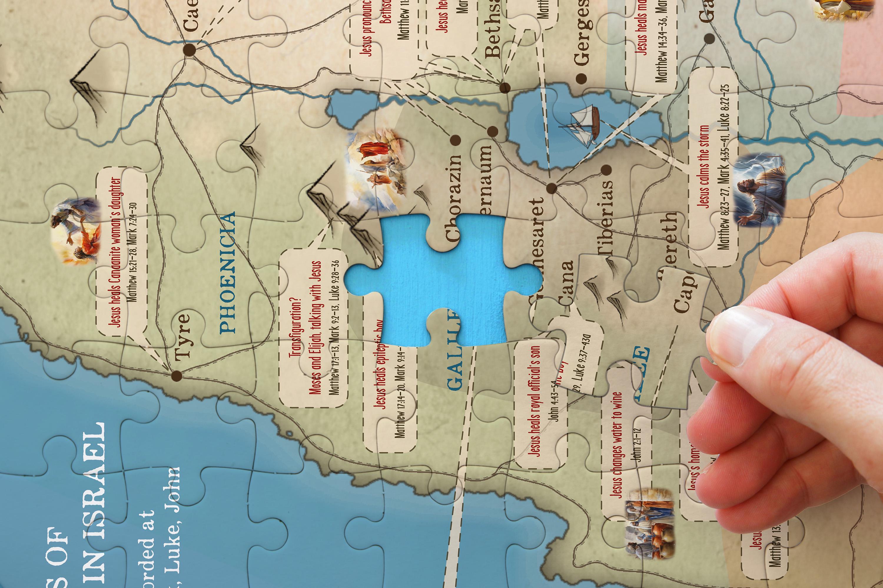 Hfs Map Table Jesus' Ministry Map Jigsaw Puzzle: 500 Pieces With Tin - Etsy
