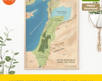 United Kingdom of Israel and Judah, Bible Maps, (Download Printable)