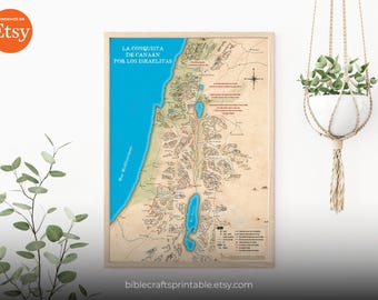 みや　 17世紀　ストペンダール「CANAAN」　イスラエル　聖地　稀少 イスラエル人のカナンの征服地図：旧約聖書の戦い、キリスト教の壁画