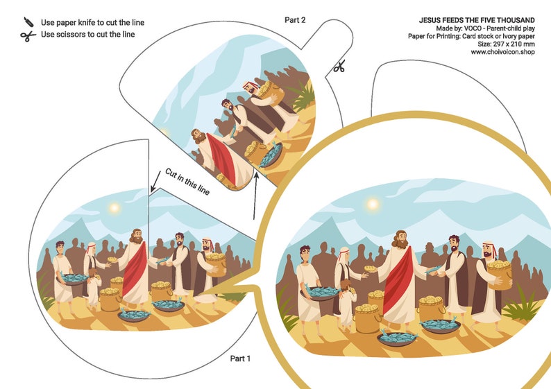 Jesus Feeds the Five Thousand, New Testament Bible Story, Bible Craft ...