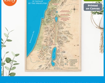 カナン征服の地図：ヨシュアの戦い、旧約聖書のキリスト教壁画 - Etsy 日本