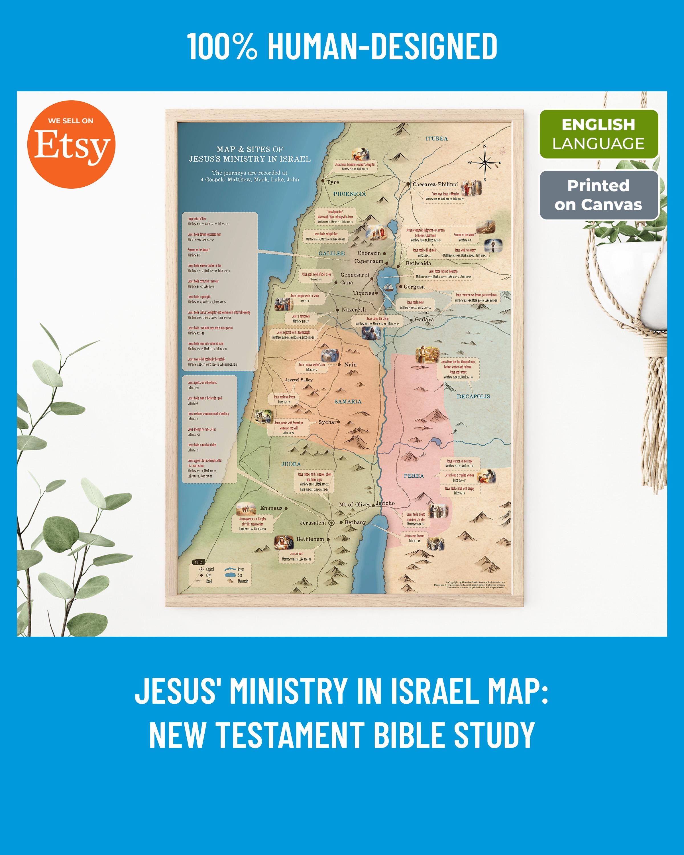 Biblical Map Laminated - Etsy