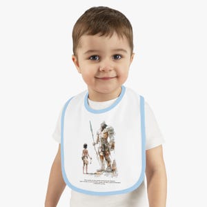 David und Goliath Baby Lätzchen: Mythisches Krieger Design, weiche Baumwolle