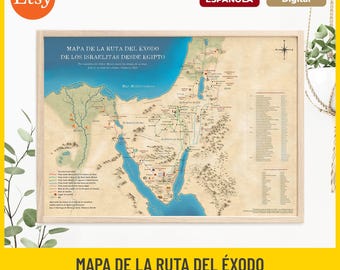出エジプトのルートマップ、イスラエル人の旅、聖書の印刷可能（即時