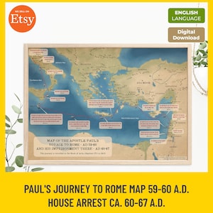 Paul's Journey to Rome Map: Bible Study Poster (Digital Download)