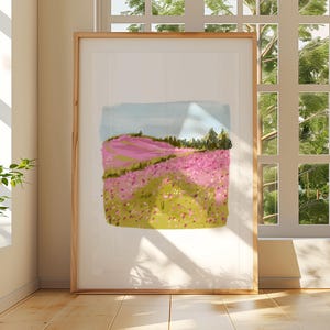 Pink Wild Flowers Art Print, Floral Illustration, Art For Home, Pink Home Decor, Gallery Wall, Bathroom Print,  Floral Bedroom Print